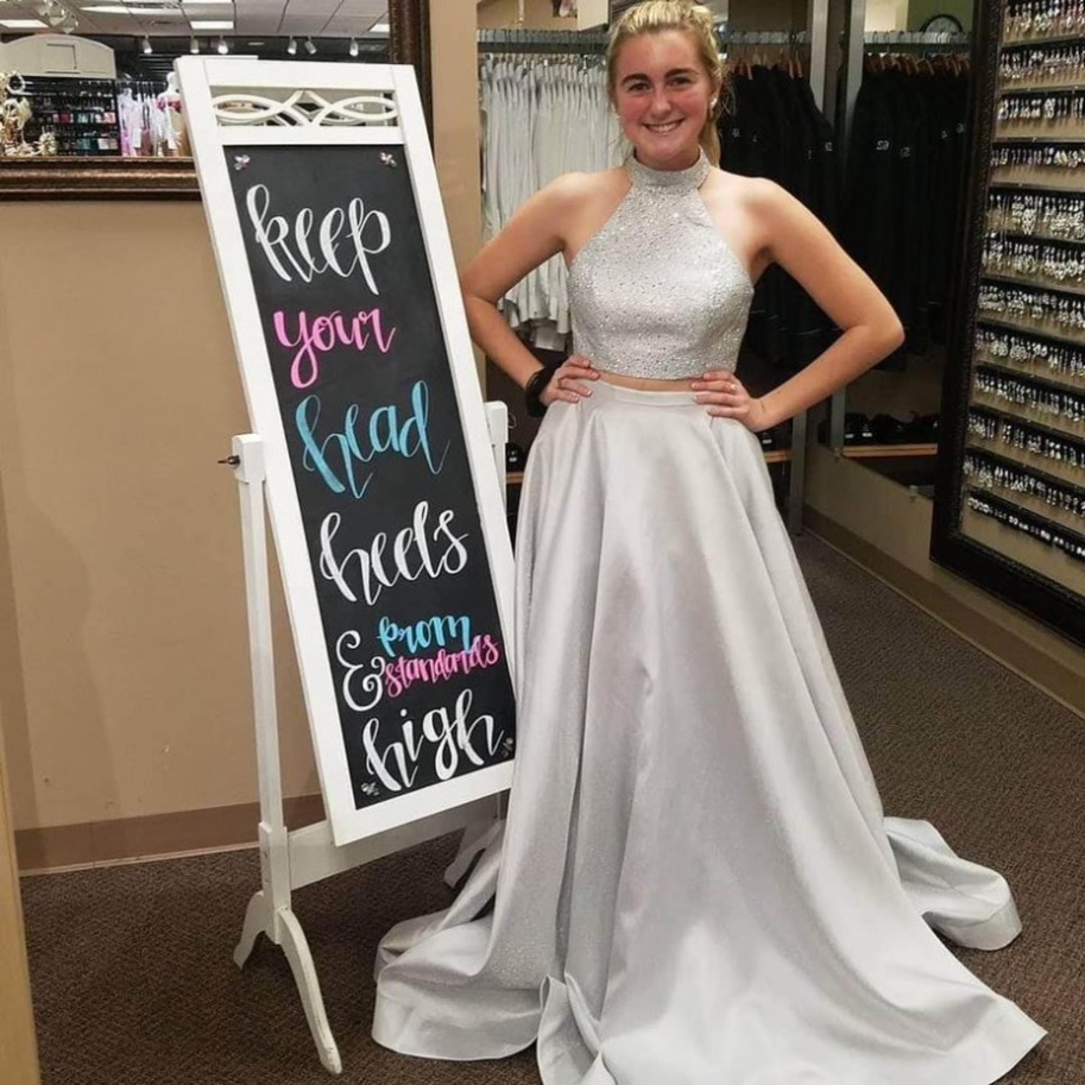 two piece formal dress